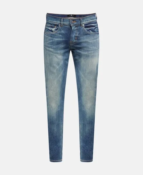 Джинсы узкого кроя 7 for all Mankind, бирюзовый