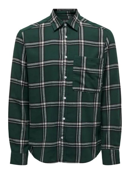 Рубашка на пуговицах стандартного кроя Only & Sons STONE, темно-зеленый