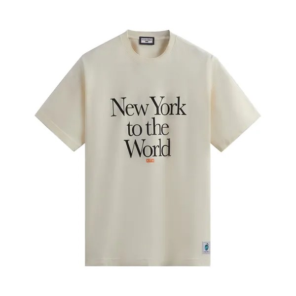 Футболка с девизом Kith New York To The World Sandrift