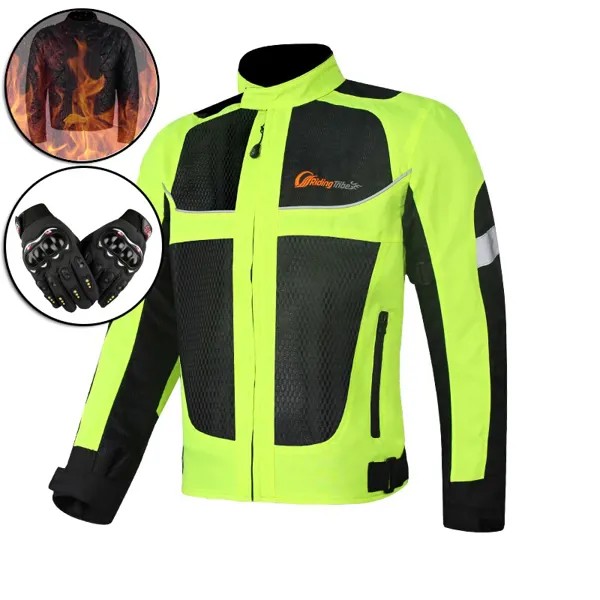 Подарочные перчатки, мотоциклетная зимняя мужская теплая куртка, отражающая Защитная Экипировка для езды, защитное снаряжение, гоночная од...