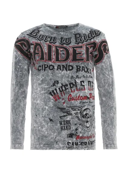 Лонгслив Cipo & Baxx Langarmshirt, антрацит