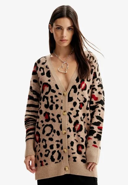 Кардиган Desigual OVERSIZE LEOPARD, бежевый