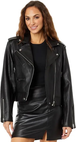Куртка Blank NYC Black Vegan Leather Moto Jacket, черный