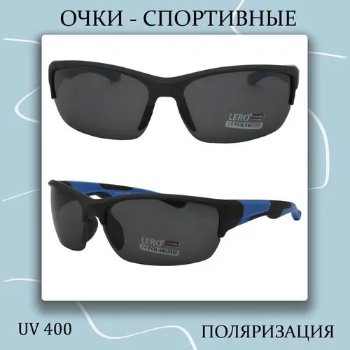 Солнцезащитные очки LERO, прямоугольные, спортивные, поляризационные, с защитой от УФ, черный
