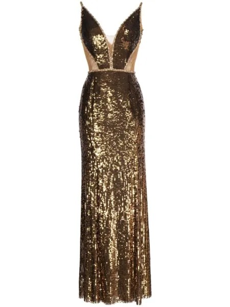 Платье Amara без рукавов с пайетками Jenny Packham, золотистый