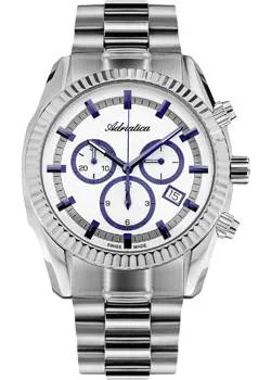Швейцарские наручные  мужские часы Adriatica 8210.51B3CH. Коллекция Chronograph
