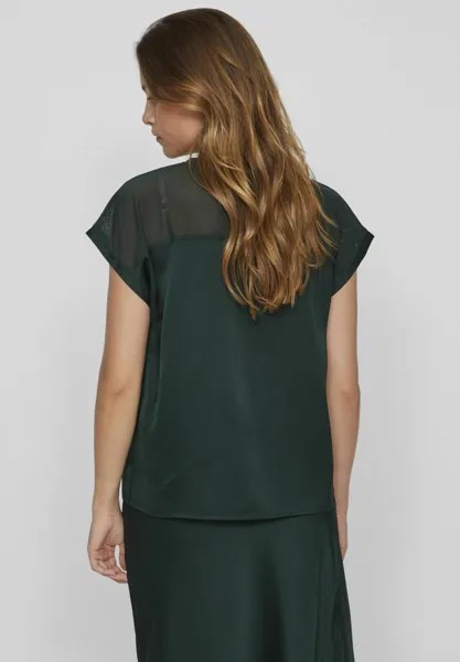 Блуза VIELLETTE O-NECK VILA, темно-зеленый