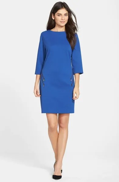 Marc New York New WT Exquisite BLUE JAZZ Платье А-силуэта из понте с молнией и акцентом, размер 6