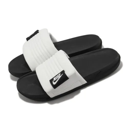 Мужские повседневные сандалии Nike Offcourt Adjust Slide Summit белые черные с ремешком DQ9624-100