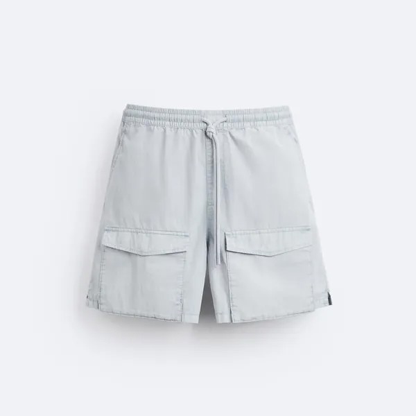 Шорты Zara Technical Cargo Bermuda, голубой