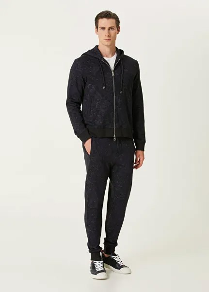 Спортивные брюки-джоггеры с этническим узором Etro, синий