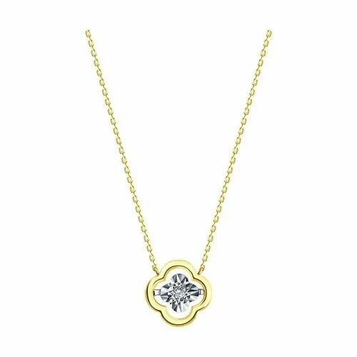 Колье Diamant, комбинированное золото, 585 проба, бриллиант, длина 50 см.