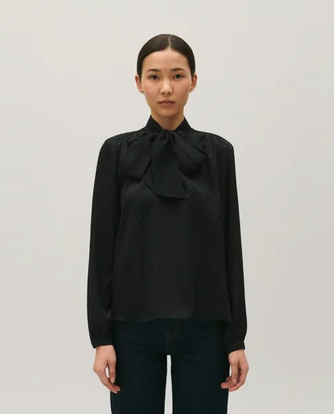 Женская блузка с шалевым воротником с длинными рукавами Claudie Pierlot, черный