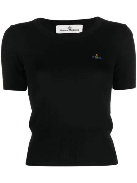 Vivienne Westwood топ из вирджинской шерсти с вышивкой Orb, черный