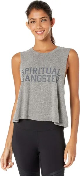 Укороченная майка Spiritual Gangster, цвет Heather Grey