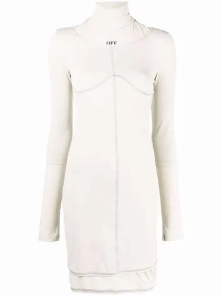 Off-White платье из джерси с логотипом