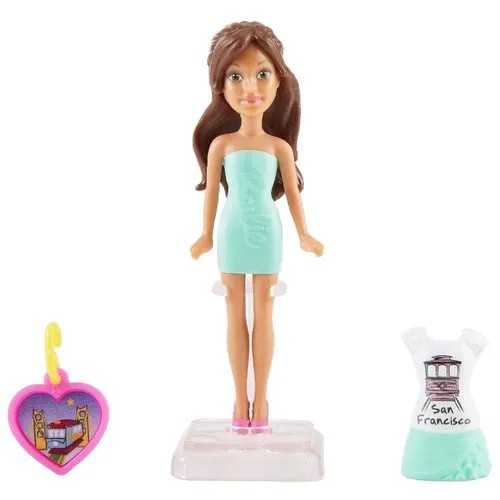 Мини-кукла Barbie Путешественники Шатенка в мятном платье, FDY04