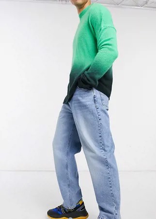 Голубые выбеленные мешковатые джинсы в стиле 90-х COLLUSION x014-Голубой
