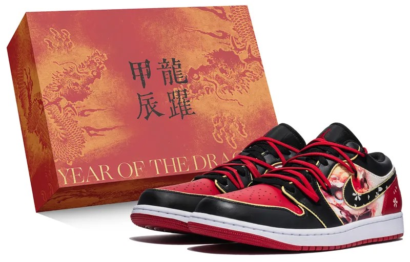 Кроссовки Air Jordan 1 Vintage Basketball Shoes Men Low-top Red/Black, красный
