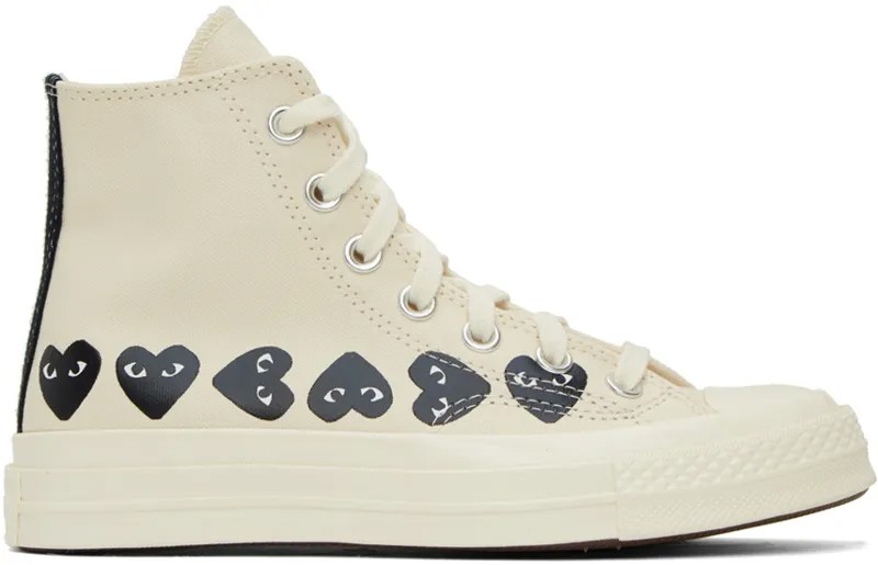 Бежевые кроссовки Converse Edition Chuck 70 Multi Heart Comme Des Garcons