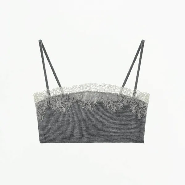 Бюстгальтер Zara Wool Lace Trim, серый