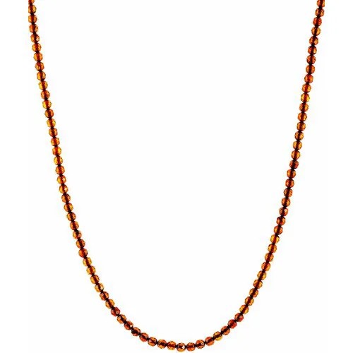 Бусы AmberHandmade, янтарь, длина 43 см, бордовый, коричневый