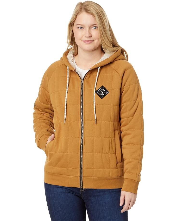 Худи Salty Crew Seeking Sherpa Full Zip, цвет Workwear Brown