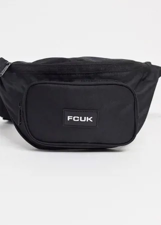 Черная сумка-кошелек на пояс с белыми вставками French Connection-Черный цвет