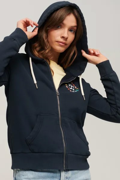 Худи на молнии с радужным мотивом Superdry, синий
