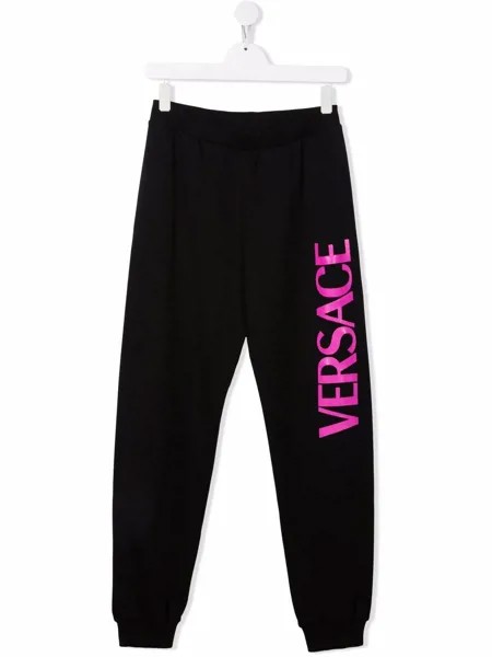 Versace Kids спортивные брюки с логотипом
