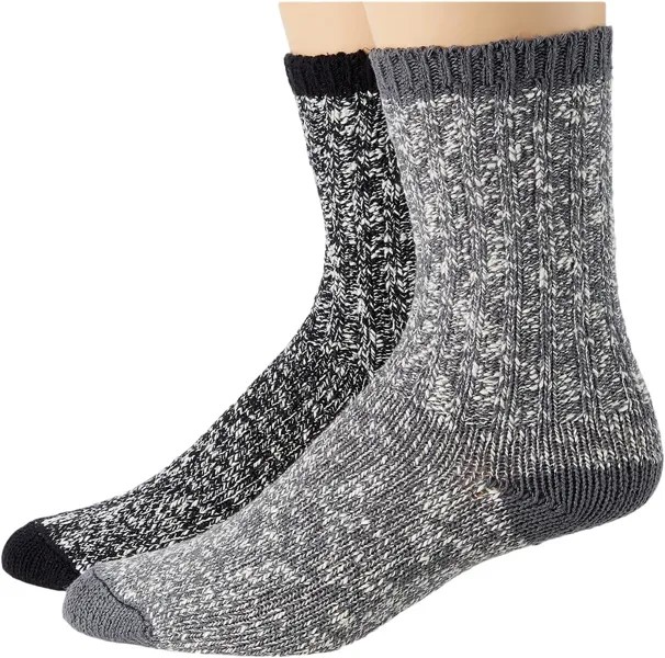 Хлопковые носки Ragg, 2 шт. L.L.Bean, цвет Black/Gray