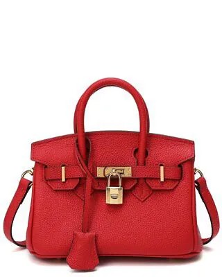 Кожаная женская сумка через плечо Tiffany - Fred с верхней ручкой, красная