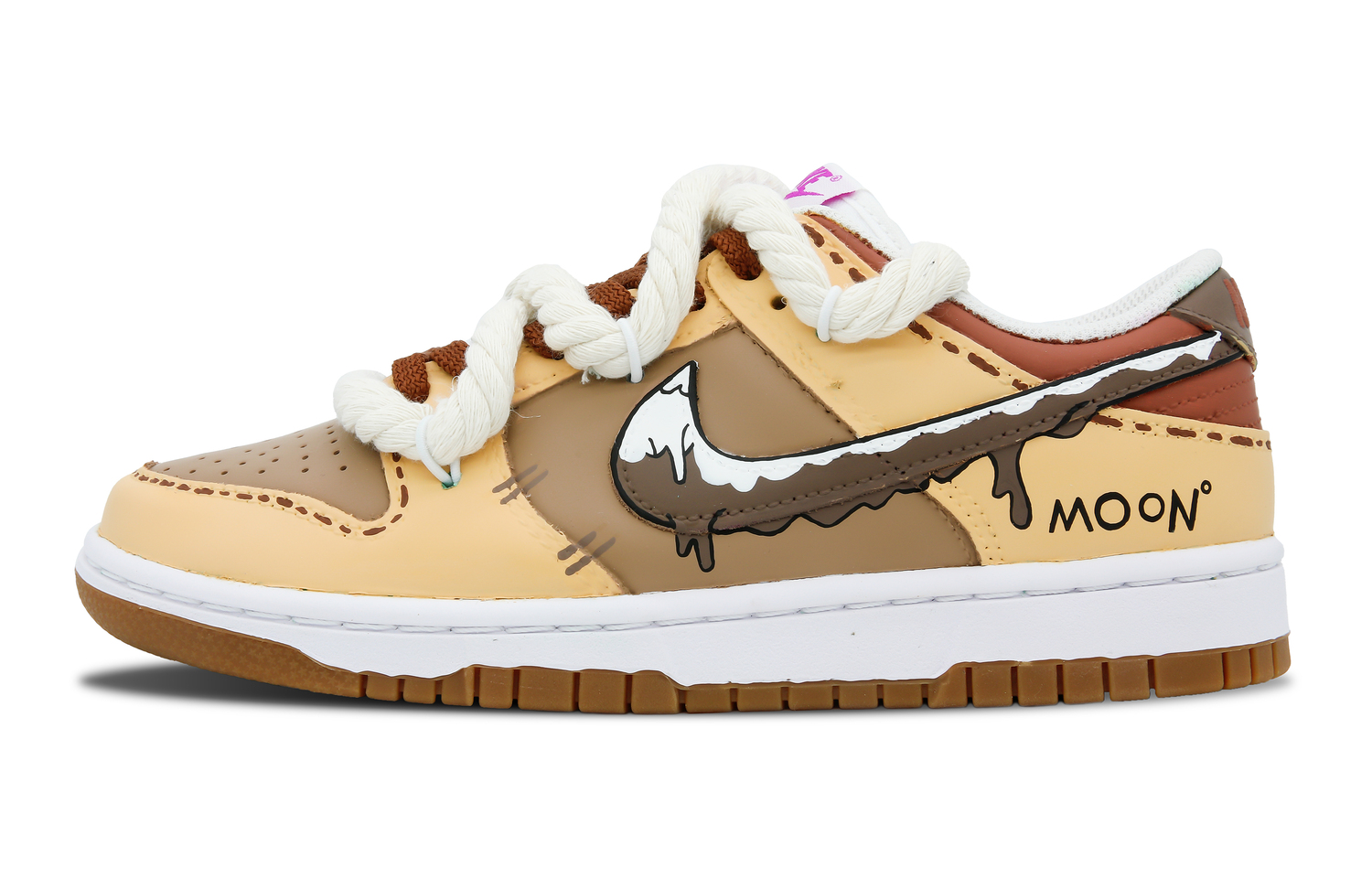 Кроссовки Nike Dunk Skateboarding Shoes Women's Low-top Brown, хаки