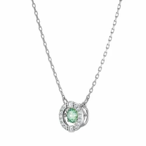 Колье SWAROVSKI, кристаллы Swarovski, длина 38 см, серебряный, зеленый