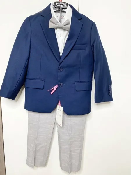 4PC ISAAC MIZRAHI Темно-синий пиджак, пиджак, брюки, белая рубашка, галстук-бабочка, комплект 4