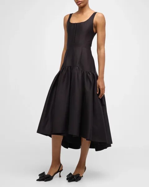 Структурированное платье миди без рукавов Diana Alice + Olivia, цвет Black
