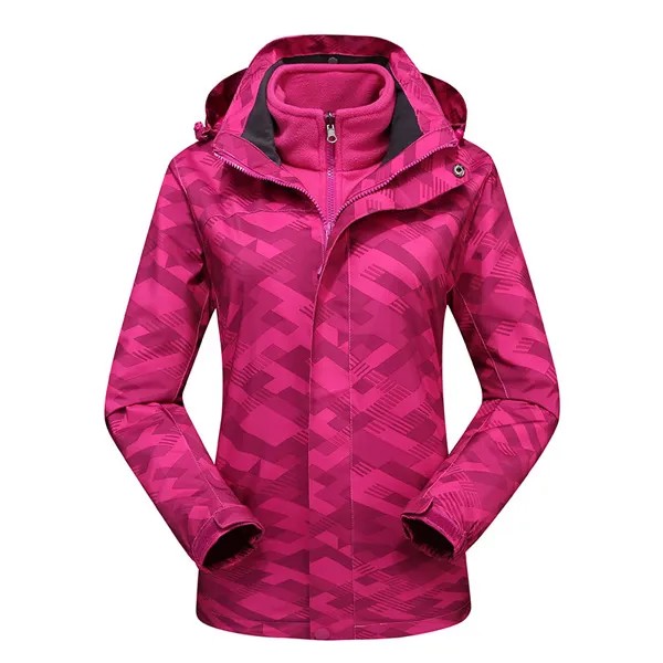 Камуфляжная зимняя теплая водонепроницаемая уличная куртка для женщин, 2 в 1, пальто для кемпинга, катания на лыжах, походов, альпинизма, сноуборда, ветровка, куртки