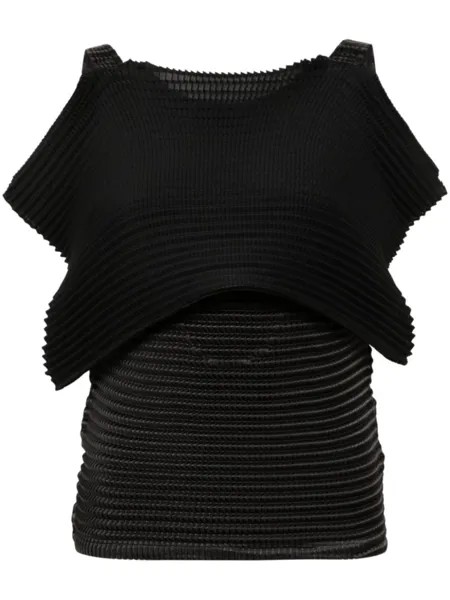 Issey Miyake многослойная плиссированная блузка, черный