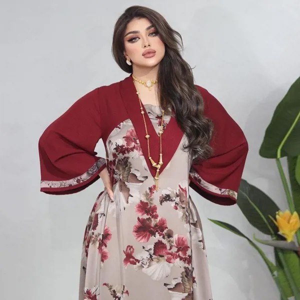 Арабское мусульманское платье с надписью Abaya Дубай, Турция Kaftan Jalabiya, свободные вечерние африканские макси платья для женщин, мусульманская одежда