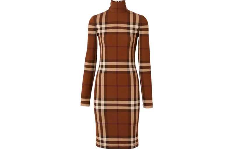 Burberry женское платье с длинными рукавами, цвет Brown