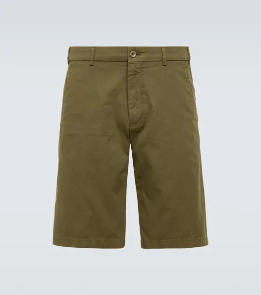 Шорты-Бермуды из смесового хлопка Loro Piana, зеленый
