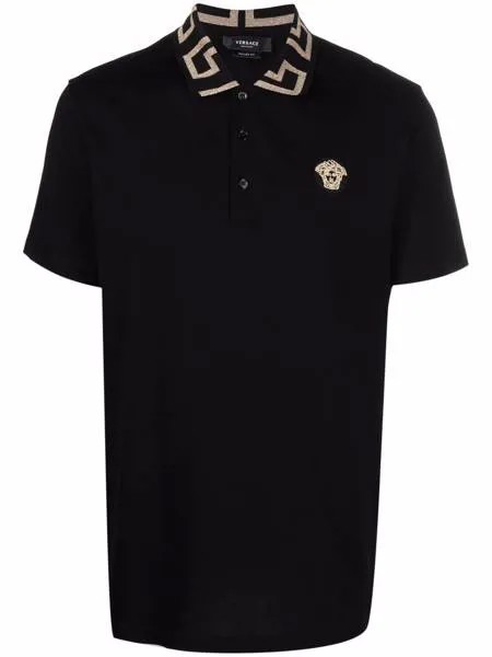 Versace рубашка поло с узором Greca