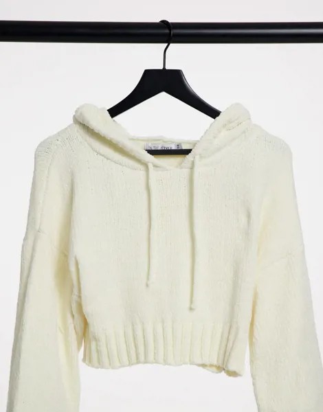Белый вязаный худи от комплекта In The Style x Billie Faiers