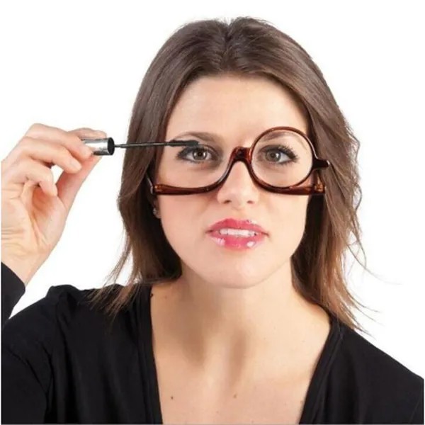 180 ° Вращающиеся женщины Макияж Очки для чтения Складные очки Косметические увеличительными стеклами