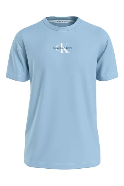 Хлопковая футболка с логотипом Calvin Klein Jeans, синий