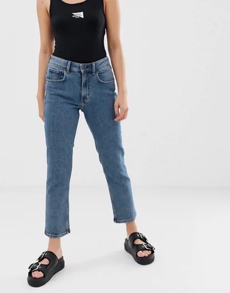 Укороченные джинсы в винтажном стиле из органического хлопка Cheap Monday-Синий