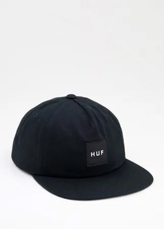 Черная кепка с логотипом на нашивке HUF essentials-Черный цвет