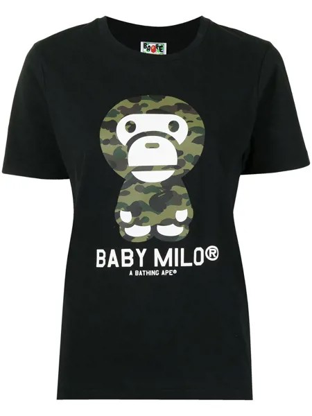 A BATHING APE® Baby Milo camouflage print T-shirt