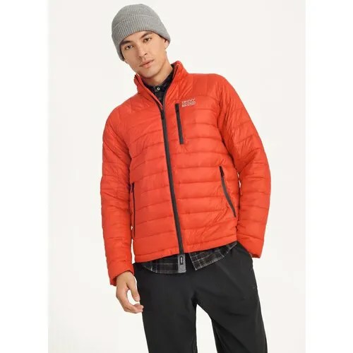 Куртка DKNY, демисезон/зима, силуэт прямой, быстросохнущая, ультралегкая, подкладка, водонепроницаемая, без капюшона, карманы, размер L, красный, коралловый