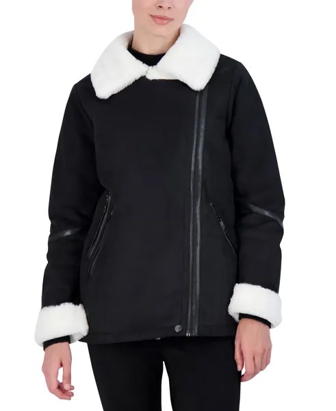 Пальто из искусственной овчины для подростков, созданное для macy's Steve Madden, черный